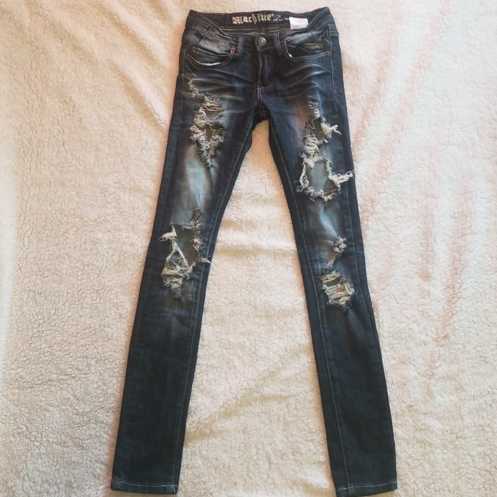 Machine dark wash denim
